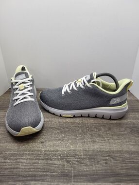 Kuru Flex Via Gray/Yellow Walking Shoes Women's Size 9 Athletic Gym Walking